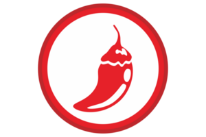 rood chili logo icoon Aan transparant achtergrond png