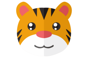 Cute Animal Head - Tiger With Transparent Background png