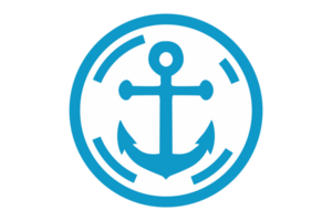 Blue Navy Anchor Logo icon With Transparent Background png