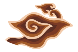 marrón ornamento batik mega mendung cirebon Indonesia con transparente antecedentes png