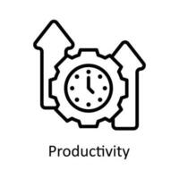 productividad vector contorno icono diseño ilustración. hora administración símbolo en blanco antecedentes eps 10 archivo