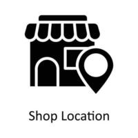 tienda ubicación vector sólido icono diseño ilustración. ubicación y mapa símbolo en blanco antecedentes eps 10 archivo
