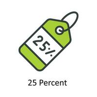 25 Percent  vector  Fill outline Icon Design illustration. Work in progress Symbol on White background EPS 10 File