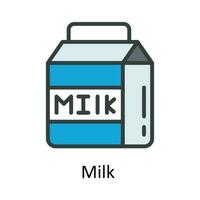 Milk  vector  Fill  outline Icon Design illustration. Agriculture  Symbol on White background EPS 10 File