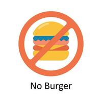 No Burger vector Flat Icon Design illustration. Medical and Healthcare Symbol on White background EPS 10 File