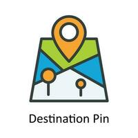 Destination Pin vector  Fill  outline Icon Design illustration. Location and Map Symbol on White background EPS 10 File