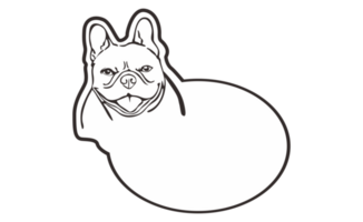 Zimmer Tür Typenschild mit süß Bulldogge Linie Kunst Thema mit transparent Hintergrund png