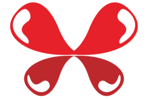 simples vermelho borboleta enfeite com transparente fundo png