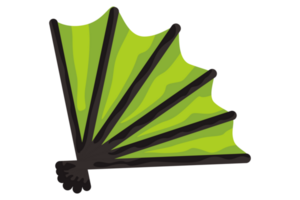 green hand-held fan on transparent background png