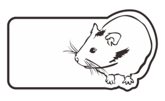 Room Nameplate With Cute Hamsters Line Art Theme On Transparent Background png