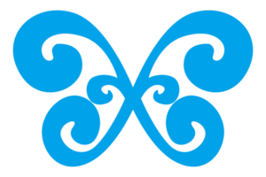 Simple Blue Butterfly Ornament With Transparent Background png