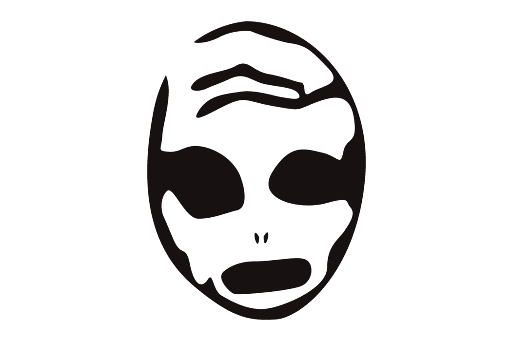 Halloween Cartoon Character Head Sticker - Ghost Face On 