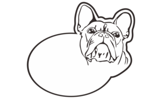 Room Door Nameplate With Cute Bulldog Line Art Theme With Transparent Background png