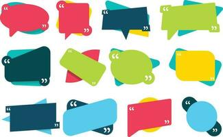 Set of colorful speech bubbles banner in flat style. Vector illustration for web design.