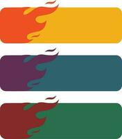 Flame vector illustration. Flat design style. Set of four icons.