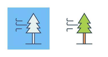 Tree with Wind Vector Icon