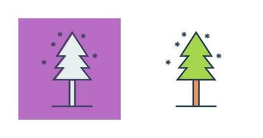 árbol en el icono de vector de nieve