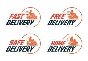 Set of delivery labels template vector