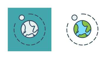 Moons Orbiitting Earth Vector Icon