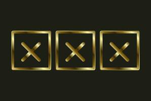 Set of unselection symbols, marks concepts vector designs, with luxury frame vector Sign on isolated black background