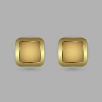 Set of two Golden rectangle blank button for website UI  vector design