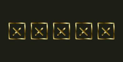 Set of five unselection symbols, marks concepts vector designs, with luxury frame vector Sign
