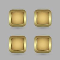 4 4 formas dorado rectángulo blanco botón para sitio web ui vector diseño