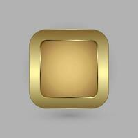 Golden rectangle blank button for website UI or app UX vector design in illustration