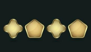 SET of different button shapes vector design in shape with premium frame vector illustration