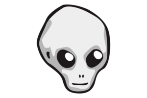 Halloween Cartoon Character Head Sticker - Alien On Transparent Background png