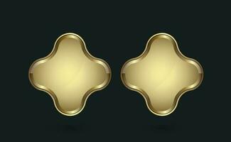 TWO golden button vector design in shape with premium frame vector illustration