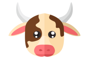Cute Animal Head - Cow With Transparent Background png
