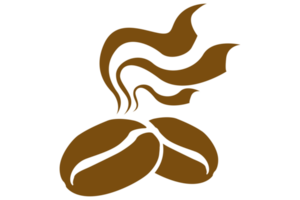 caliente café frijol logo en transparente antecedentes png