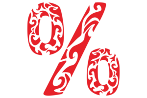 Red Percent symbol Ornament On Transparent Background png