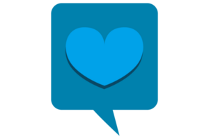 Blue Love Chat Icon with Dots Pattern With Transparent Background png