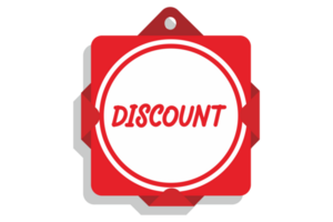 Red Label Tag Sale Discount With Transparent Background png