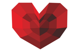 Red Love Diamond On Transparent Background png