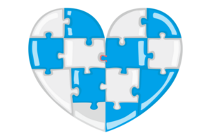 blanco y azul enamorado amor rompecabezas con transparente antecedentes png