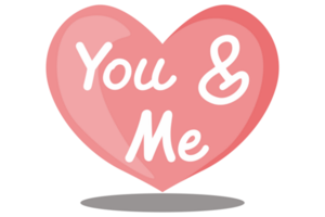 Valentine - Pink Love You And Me With Transparent Background png