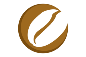 Circle Coffee Bean Logo On Transparent Background png