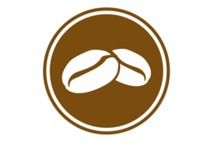 Kreis Kaffee Bohne Logo auf transparent Hintergrund png