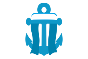 Blau Marine Anker Logo Symbol mit transparent Hintergrund png