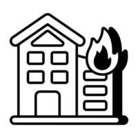 A trendy vector design of building on fire