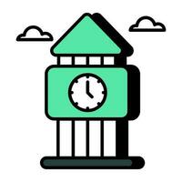 Modern design icon of clock tower vector