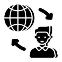 An icon design of global person vector