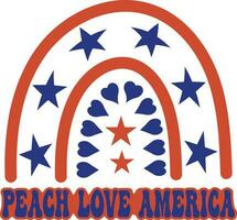 Peach love America 4th of July Vector t-shirt design