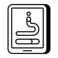 un lineal diseño, icono de móvil serpiente juego vector