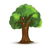 Beautiful green landscape tree on white background vector