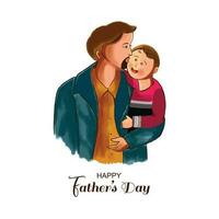 Happy father's day with a son celebration card background vector