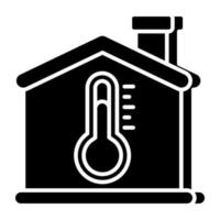 hogar temperatura icono, editable vector